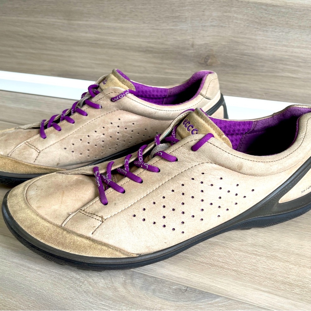 Ecco Sneakers Biom Fjuel Train Golf Shoes Purple Tan Women's Size 41 US 10 10.5